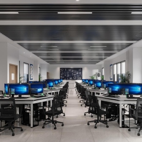 现代电脑培训室3D模型下载